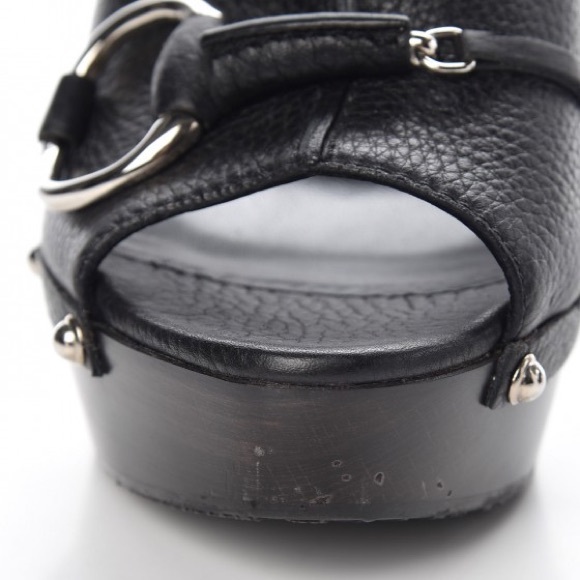 BRAND NEW GUCCI-Cellarius Soft Calfskin Icon Bit Platform Clog High Heel Slide - Picture 7 of 14